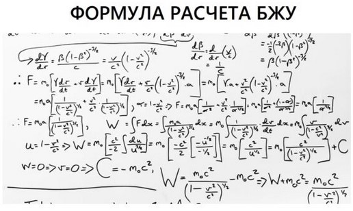 Формула расчета БЖУ (Данил Кабуров) -